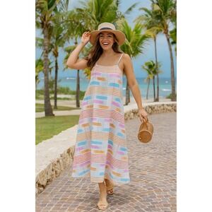 Lou Grey Loft sleeveless maxi dress vacation cotton medium vacation beach summer